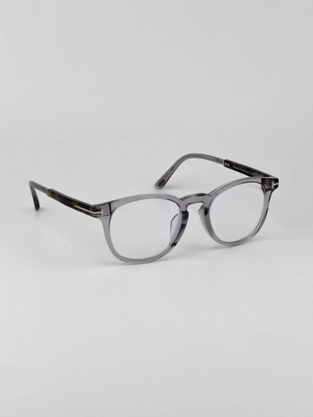 Tom Ford FT5891-F-B 020 Unisex Eyeglasses Grey Round Frame Blue Light Block